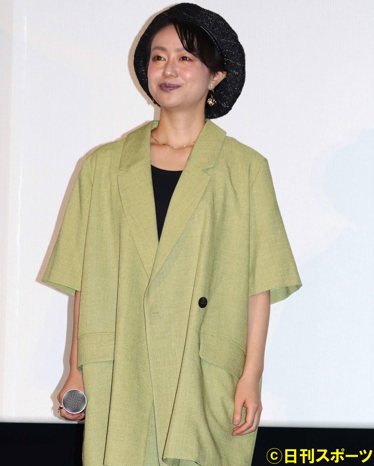 映画「雨を告げる漂流団地」完成披露試写会に出席した田村陸心（撮影・加藤理沙）
