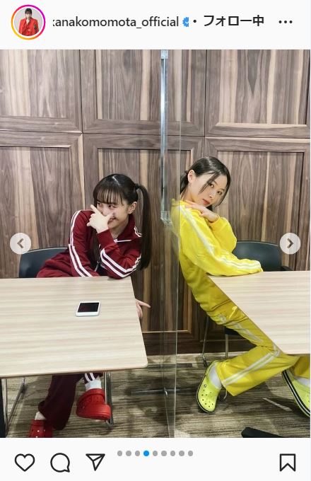 百田夏菜子のインスタグラムより