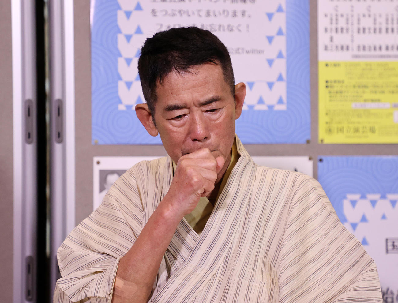 高座復帰会見をする三遊亭円楽（撮影・鈴木正人）
