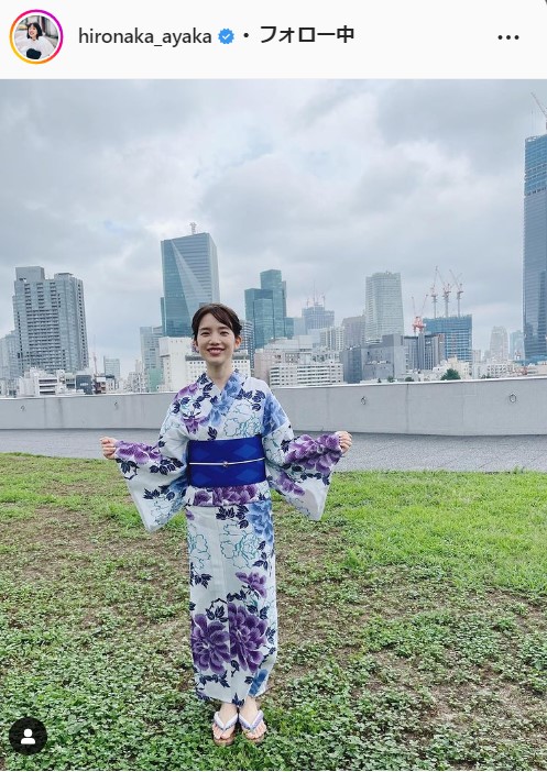 あでやかな浴衣姿の弘中綾香
