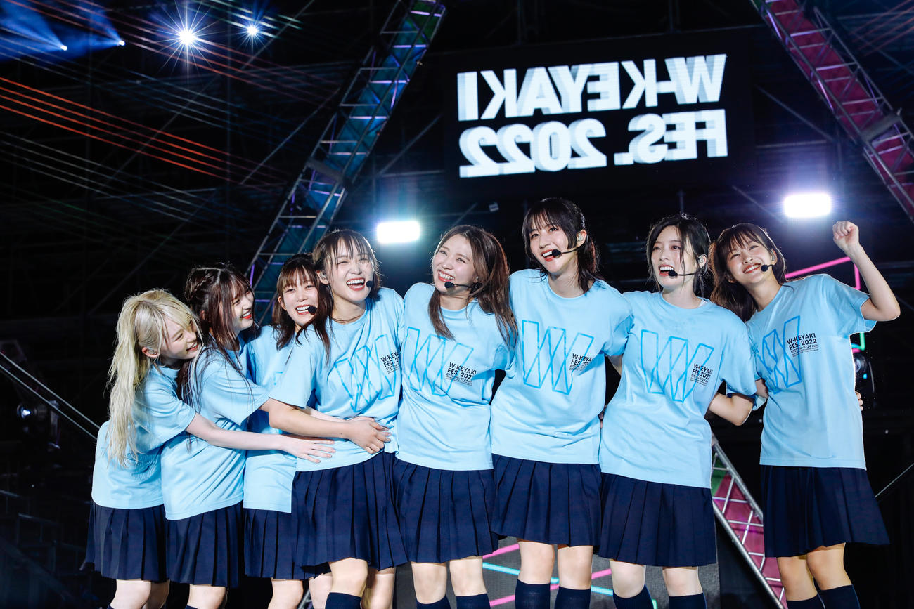 野外ライブ「W－KEYAKI FES．　2022」を開催した櫻坂46（撮影・上山陽介氏）