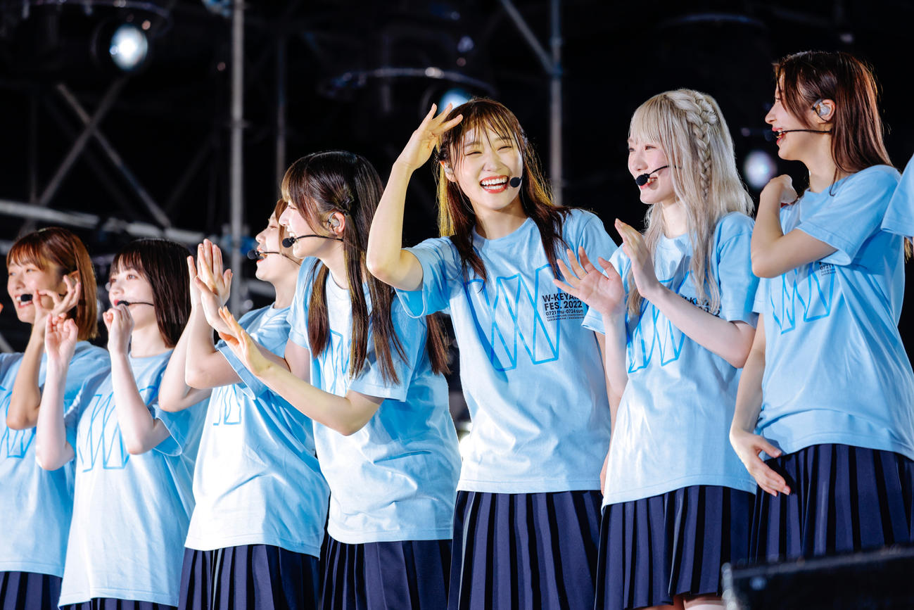 野外ライブ「W－KEYAKI FES．　2022」を開催した櫻坂46（撮影・上山陽介氏）