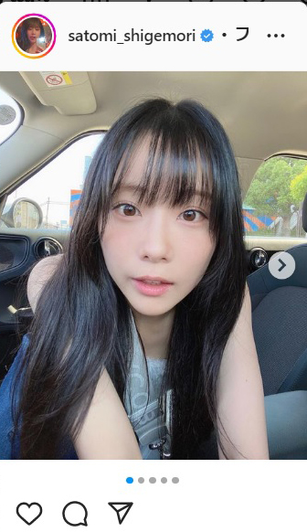 重盛さと美がインスタグラムにアップしたドライブデート風ショット