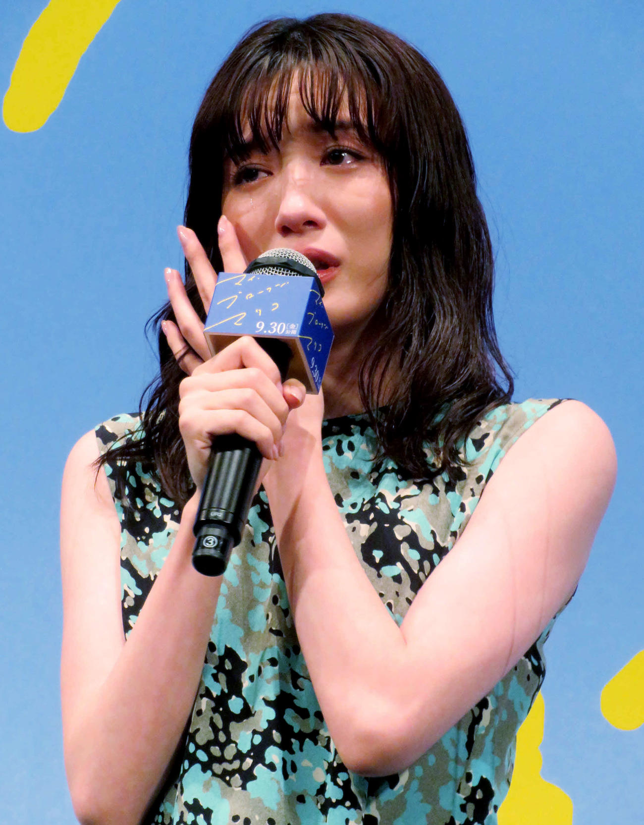 映画「マイ・ブロークン・マリコ」完成報告試写会で涙する永野芽郁（撮影・村上幸将）