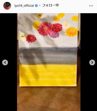 松本が手がけるアクリル画（松本伊代のインスタグラムより）
