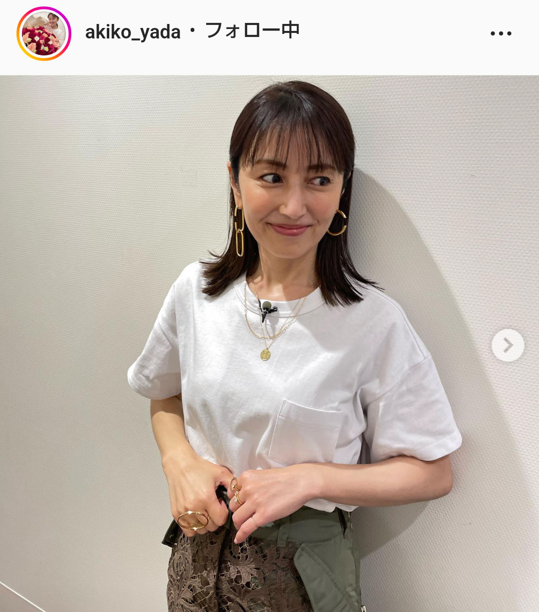 矢田亜希子 おしゃれロングスカート 左右異なるイヤリングにファン なんてデザインなんだ 芸能写真ニュース 日刊スポーツ