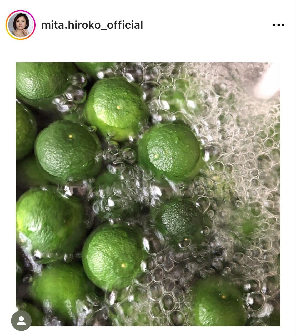 三田寛子がすだちで作ったシロップ（三田寛子のインスタグラムより）