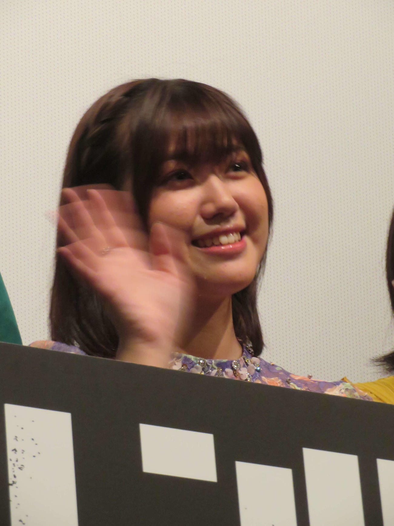 映画「グリーンバレット」初日舞台あいさつに登壇した和泉芳怜（撮影・村上幸将）
