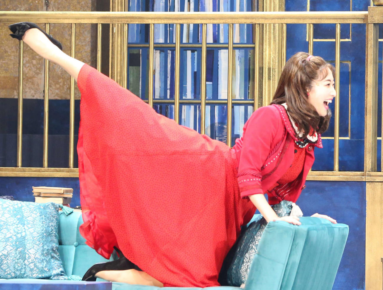 舞台「8人の女たち」の公開ゲネプロでシュゾン役を演じる蘭乃はな（撮影・藤塚大輔）