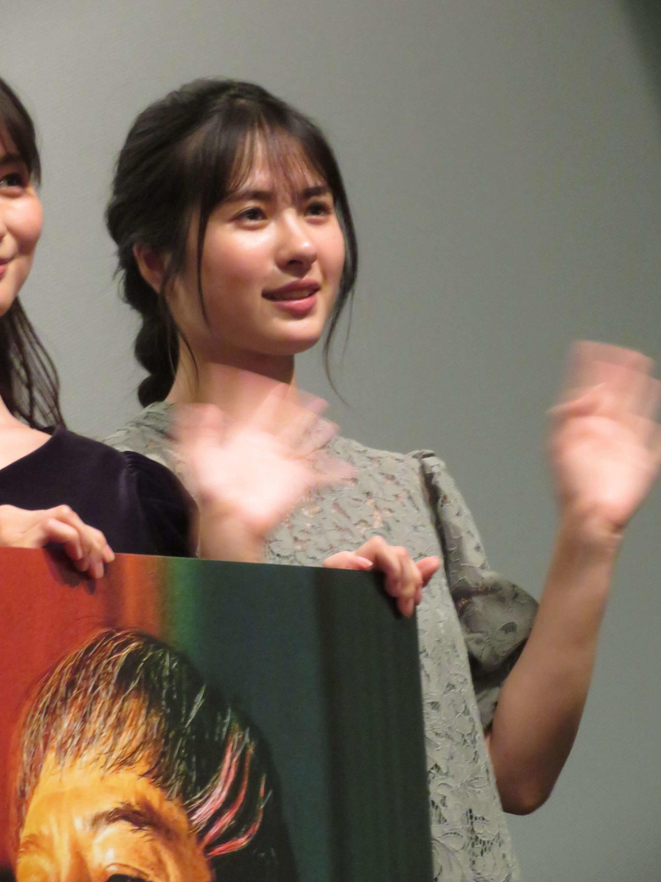 映画「グリーンバレット」初日舞台あいさつに登壇した内藤花恋（撮影・村上幸将）