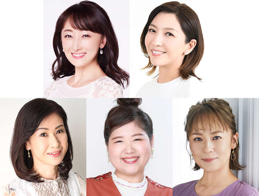 ミュージカル「SUNNY」に出演する、上段左から花總まり、瀬奈じゅん、下段左から小林綾子、馬場園梓、佐藤仁美