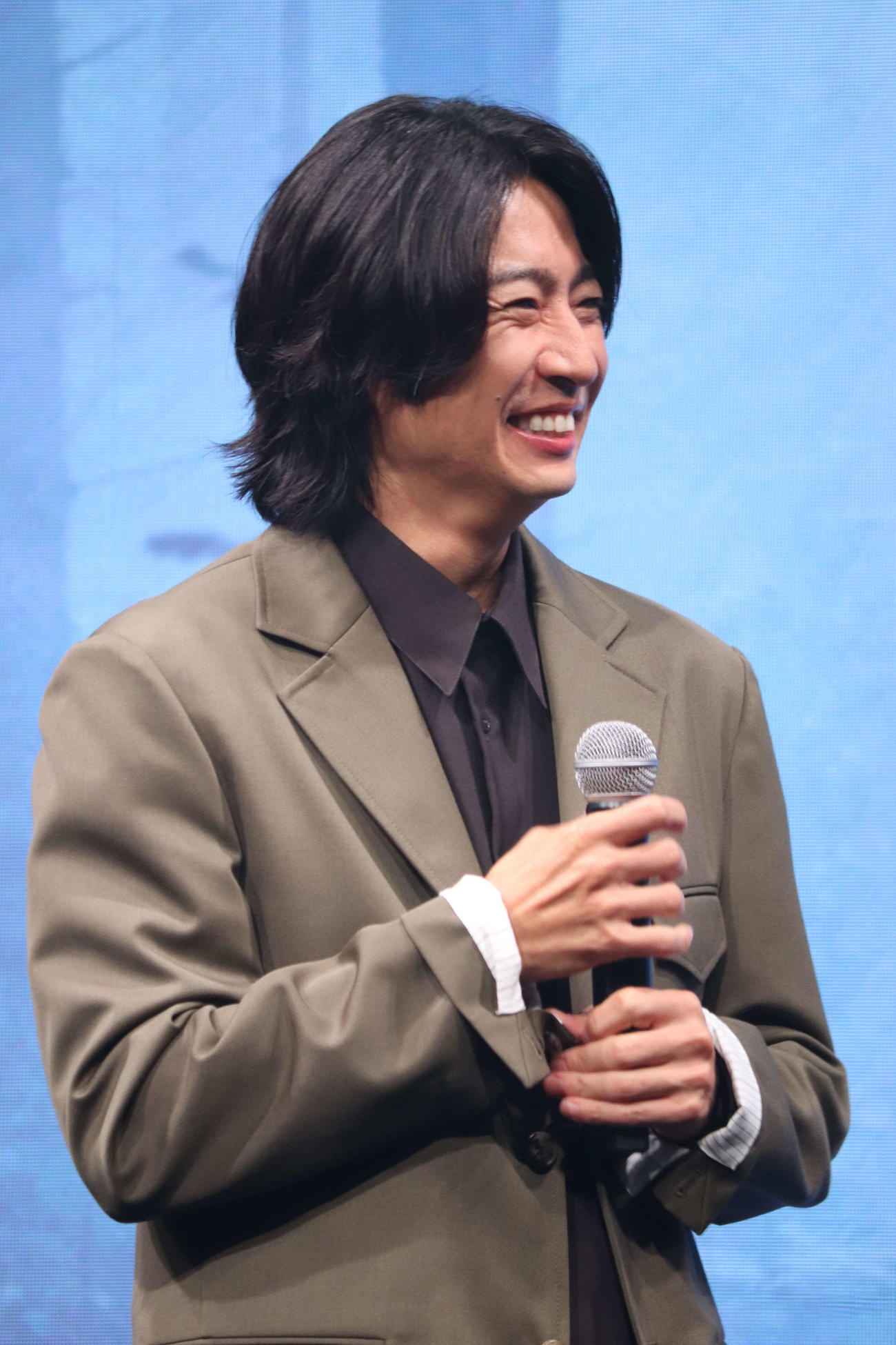 映画「”それ”がいる森」完成報告イベント笑顔を見せる相葉雅紀（撮影・加藤理沙）
