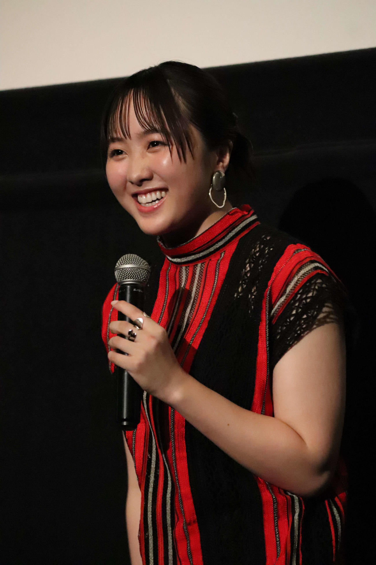 映画「きさらぎ駅」Filmarks「プレチケ」限定上映会舞台あいさつに出席した本田望結（撮影・加藤理沙）