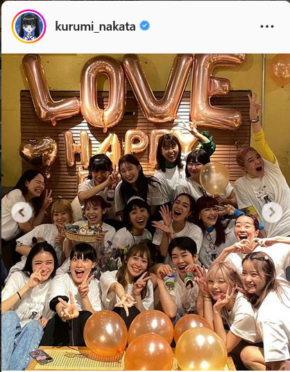 中田クルミのインスタグラムより