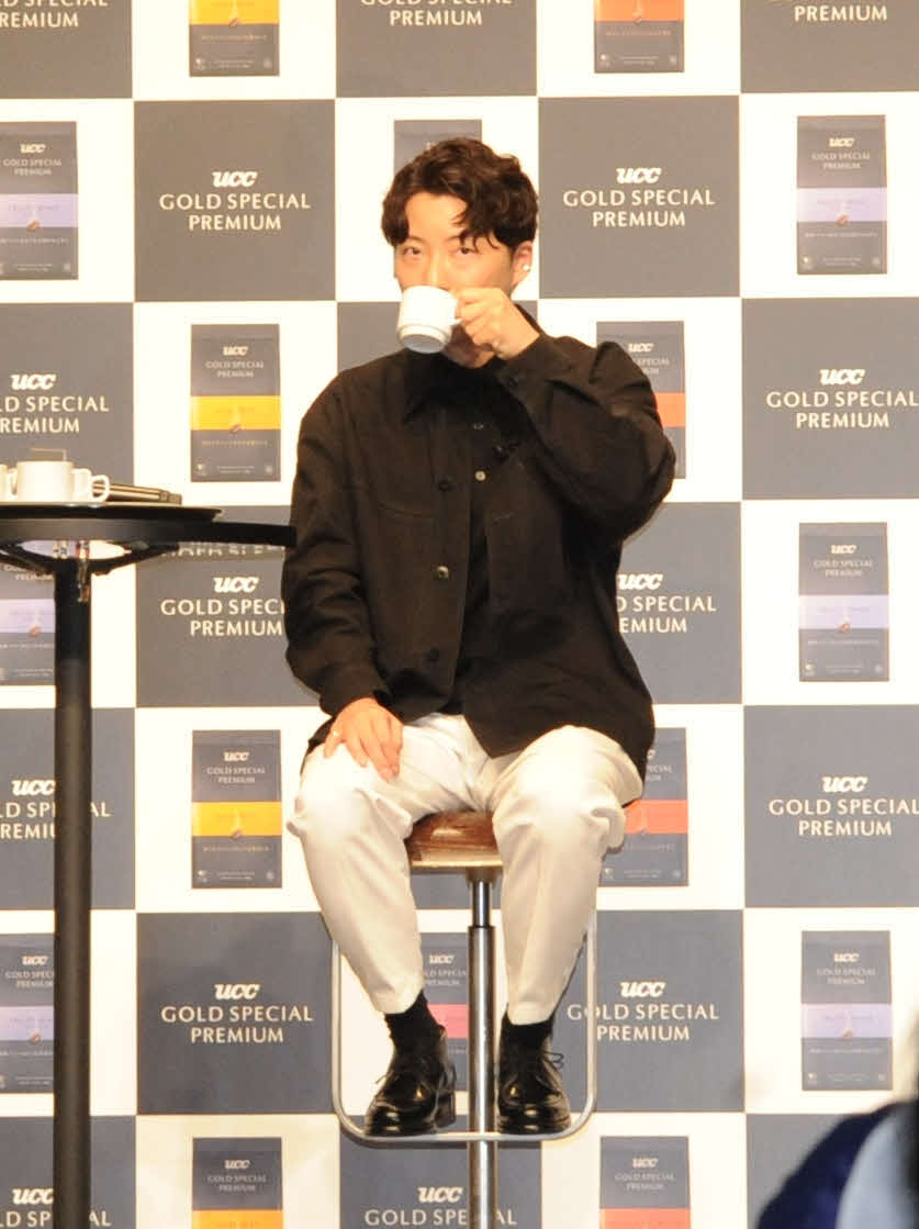 「UCC GOLD SPECIAL PREMIUM」新CM発表会に出席した星野源（撮影・松尾幸之介）