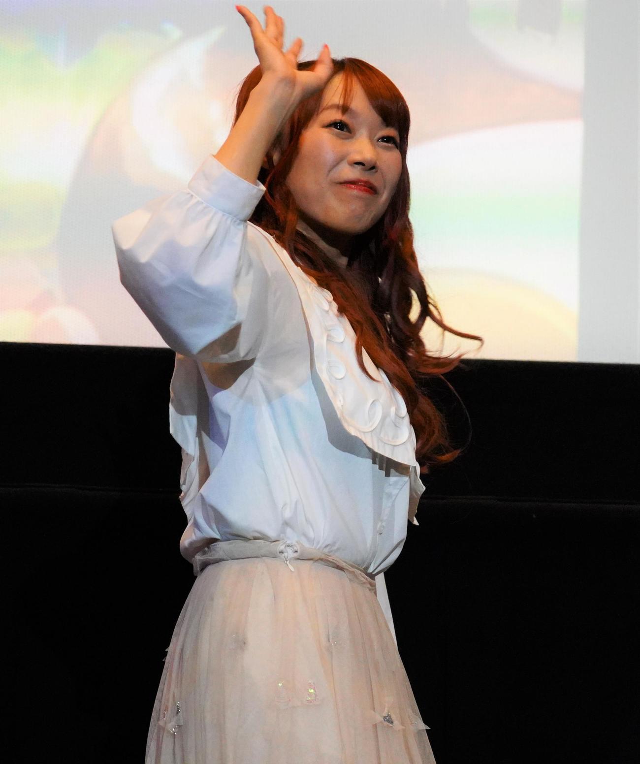 「映画デリシャスパーティ　プリキュア　夢みる　お子さまランチ！」の公開記念舞台あいさつに出席した成瀬瑛美（撮影・佐藤成）