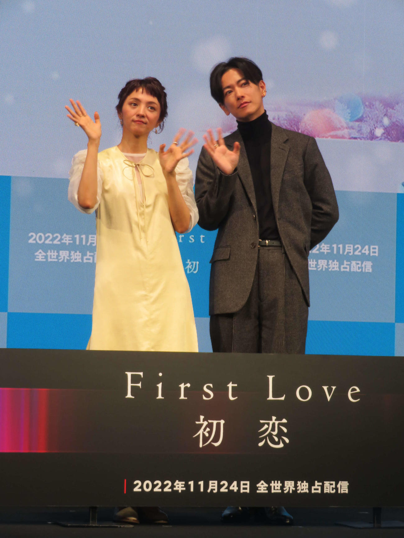 Netflixの「TUDUM Japan」に出席した満島ひかりと佐藤健（撮影・村上幸将）