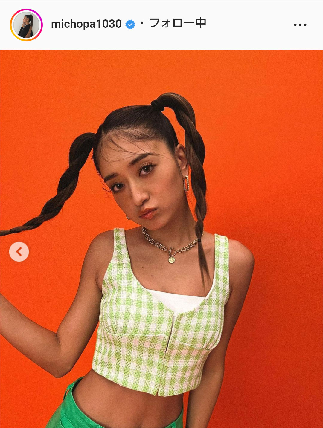 みちょぱこと池田美優のインスタグラムより