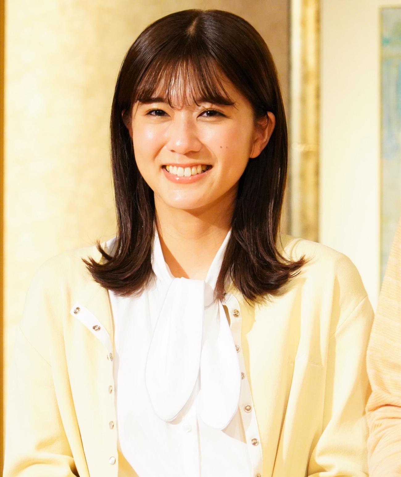 10月6日スタートのBS－TBS連続ドラマ「帰らないおじさん」の制作発表会に出席したAKB48清水麻璃亜（撮影・佐藤成）