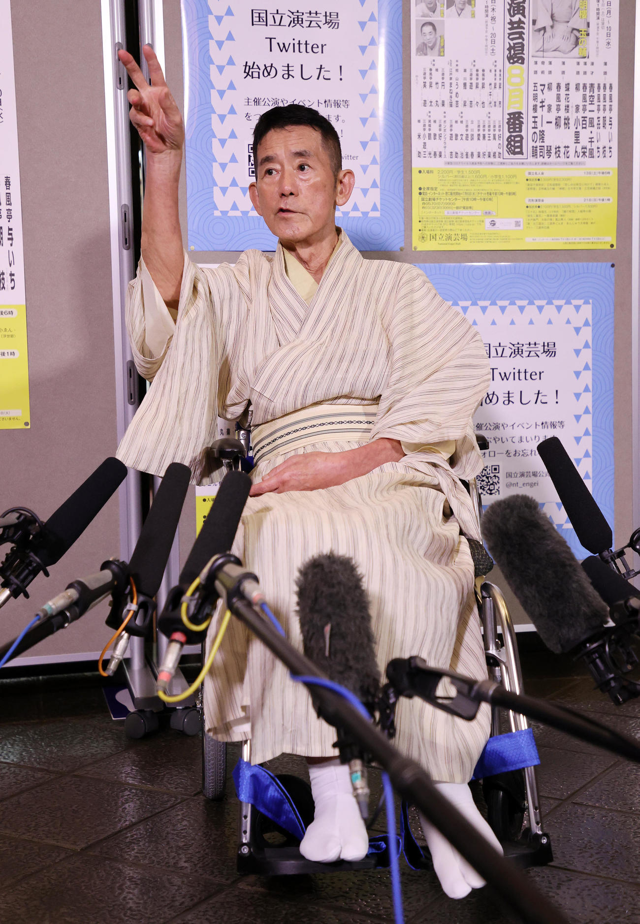 高座復帰会見をする三遊亭円楽さん（22年8月撮影）