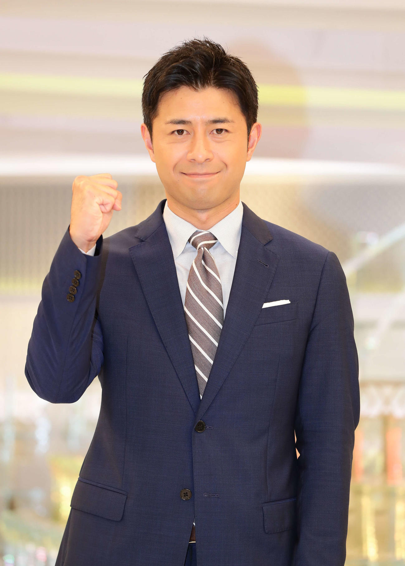 「Live News イット！」10月リニューアル取材会に登壇した榎並大二郎アナウンサー（撮影・星夏穂）