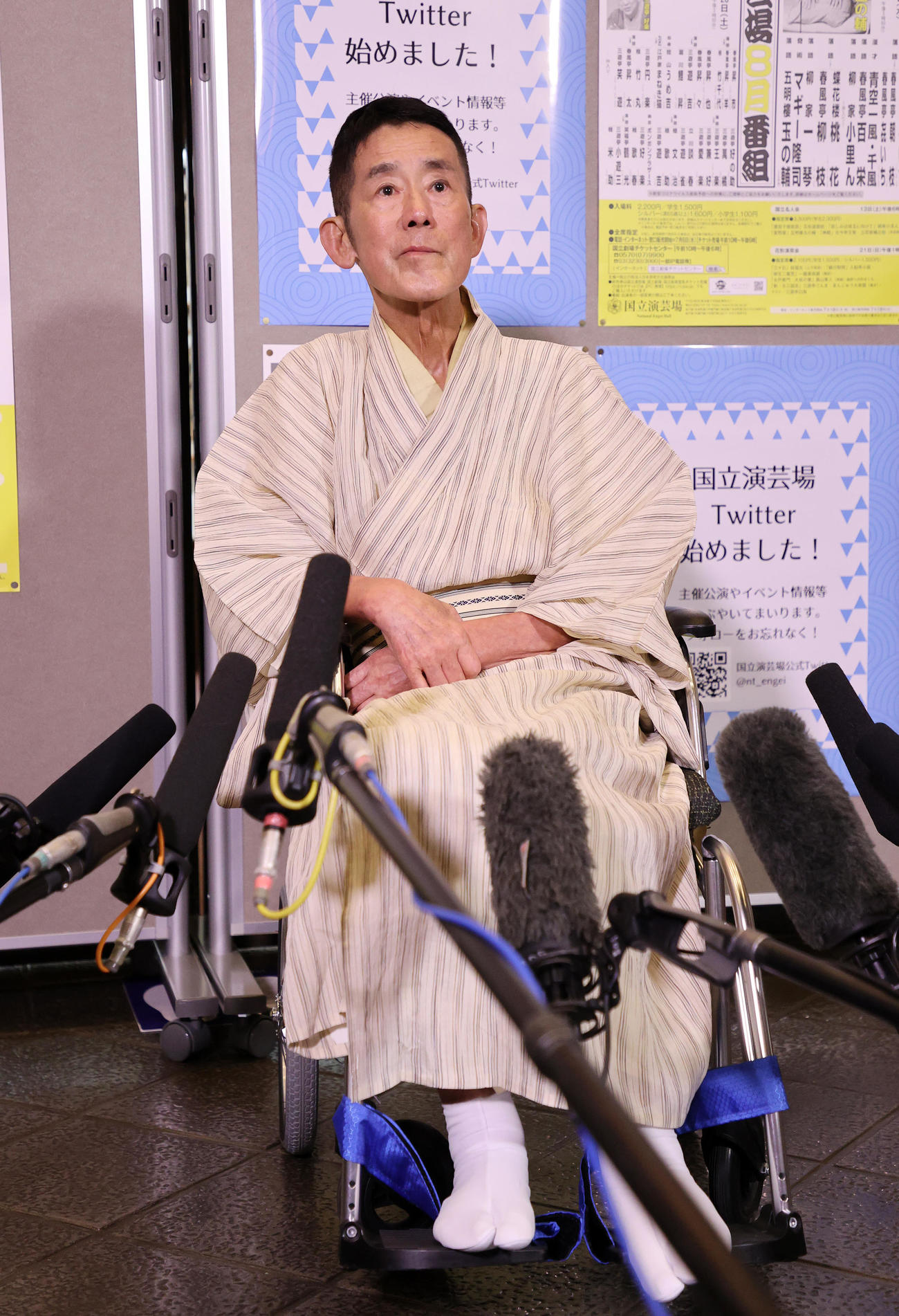22年8月11日、高座復帰会見に臨む三遊亭円楽さん