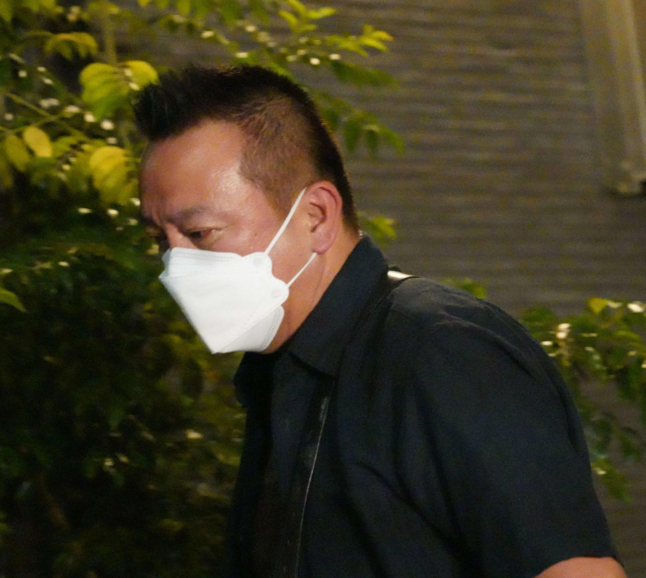 三遊亭円楽さんを弔問した林家たい平（撮影・佐藤成）