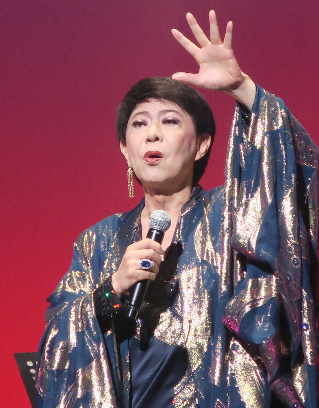 「美川憲一ドラマチックシャンソン2022」でシャンソンを披露する美川憲一