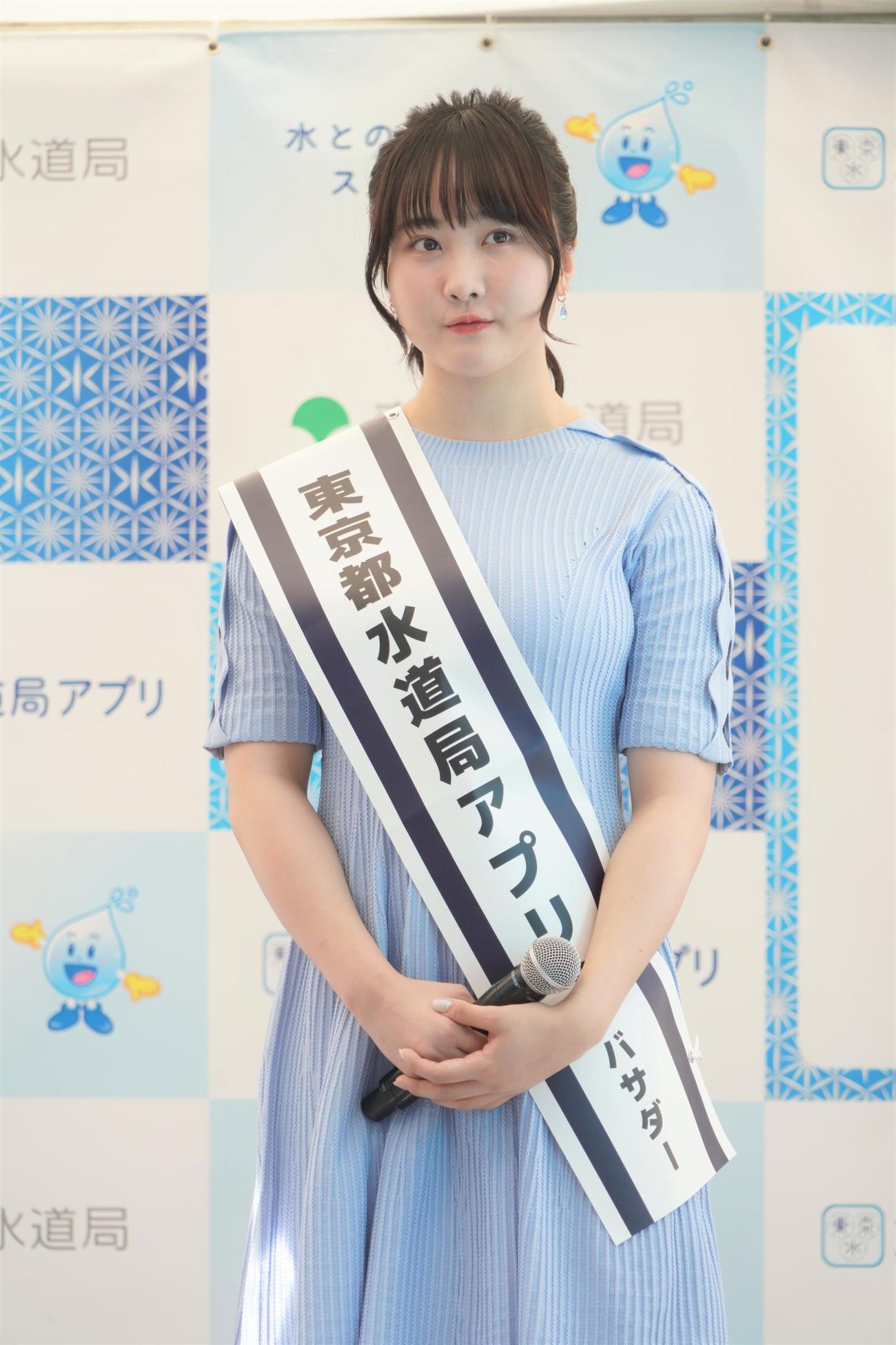 東京都水道局アプリのイベントに出席した本田望結（撮影・佐藤成）