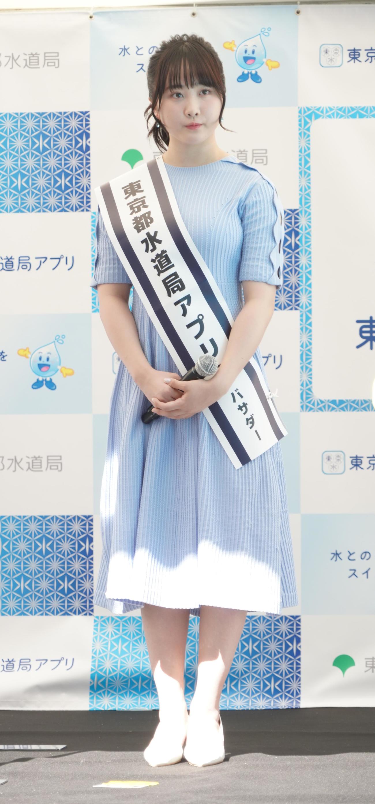 東京都水道局アプリのイベントに出席した本田望結（撮影・佐藤成）