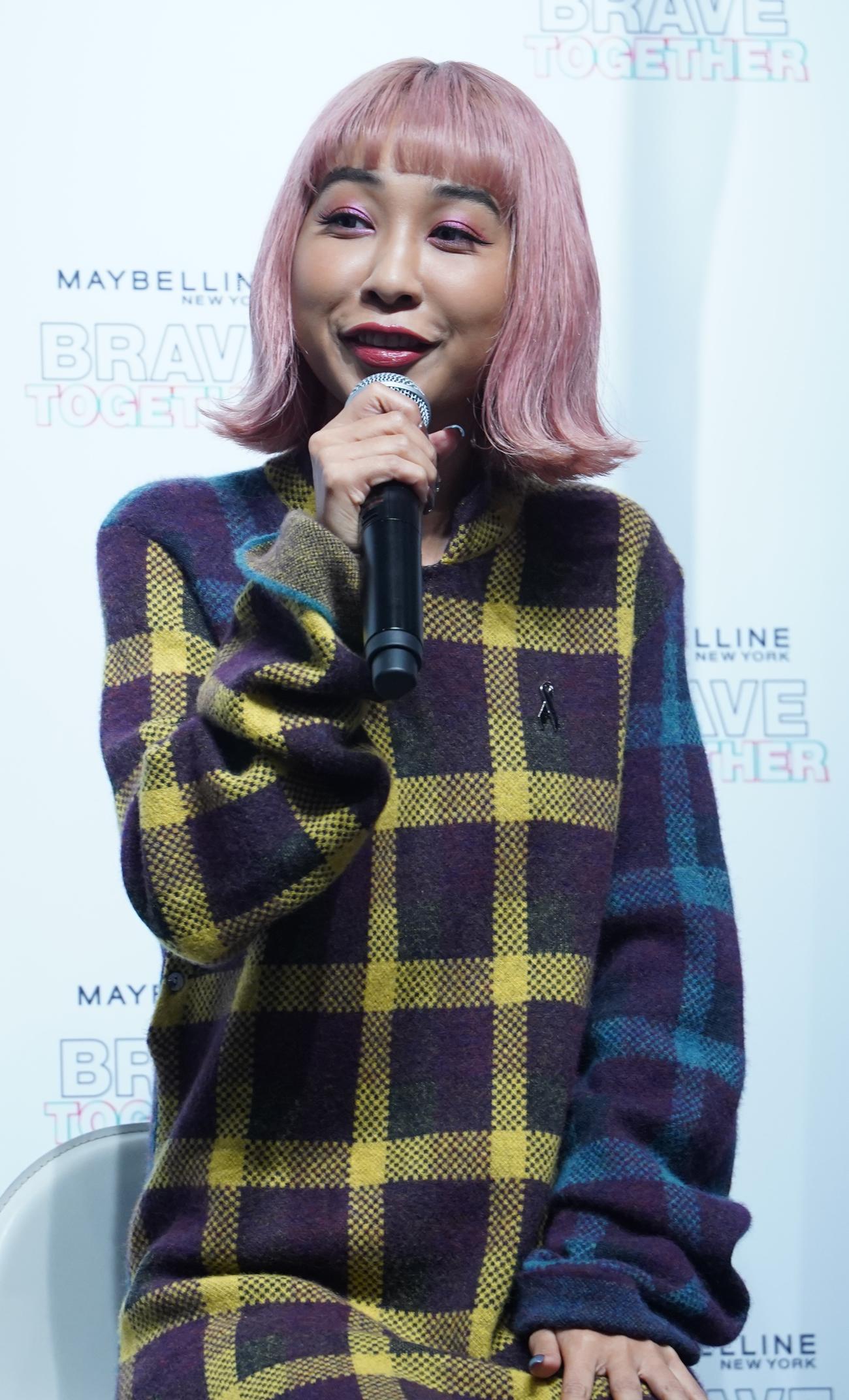 「メイベリンニューヨーク　世界メンタルヘルスデー記念トークイベント」に出席した青山テルマ（撮影・佐藤勝亮）