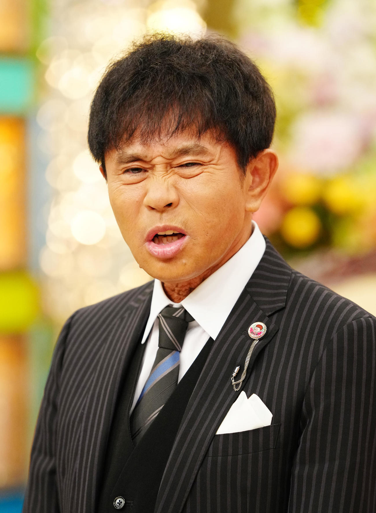 MBS／TBS系全国ネット「プレバト！！」放送開始10周年記念の取材会に臨むMCの浜田雅功（撮影・江口和貴）