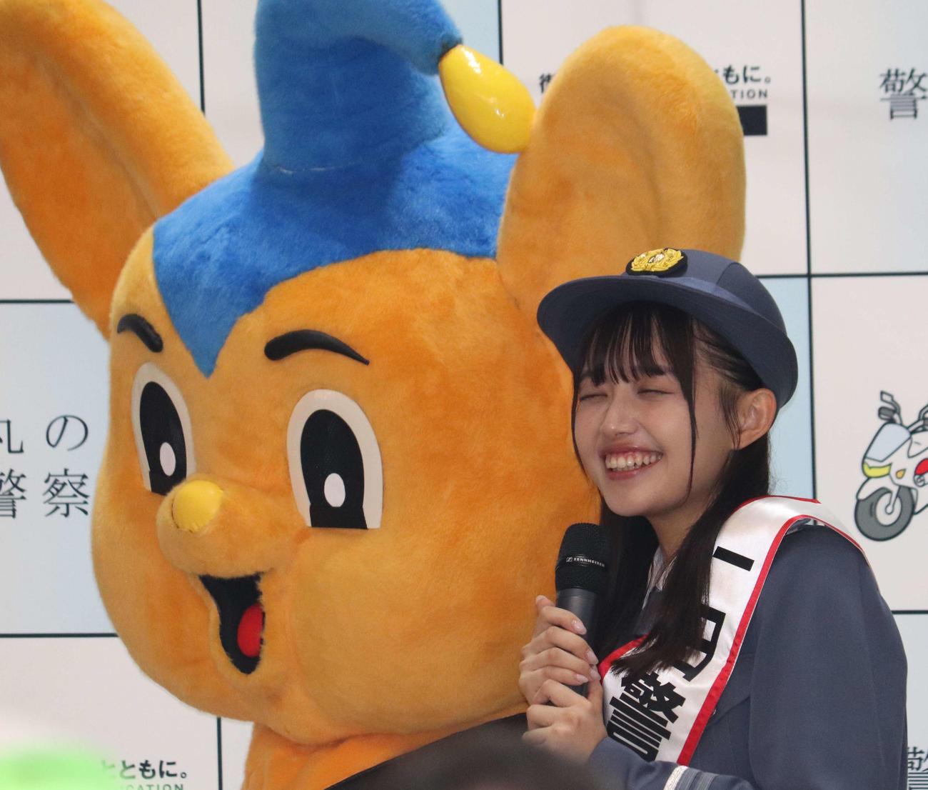 「丸の内地域安全のつどい」に出席し、一日警察署長を務めた森日菜美（撮影・加藤理沙）