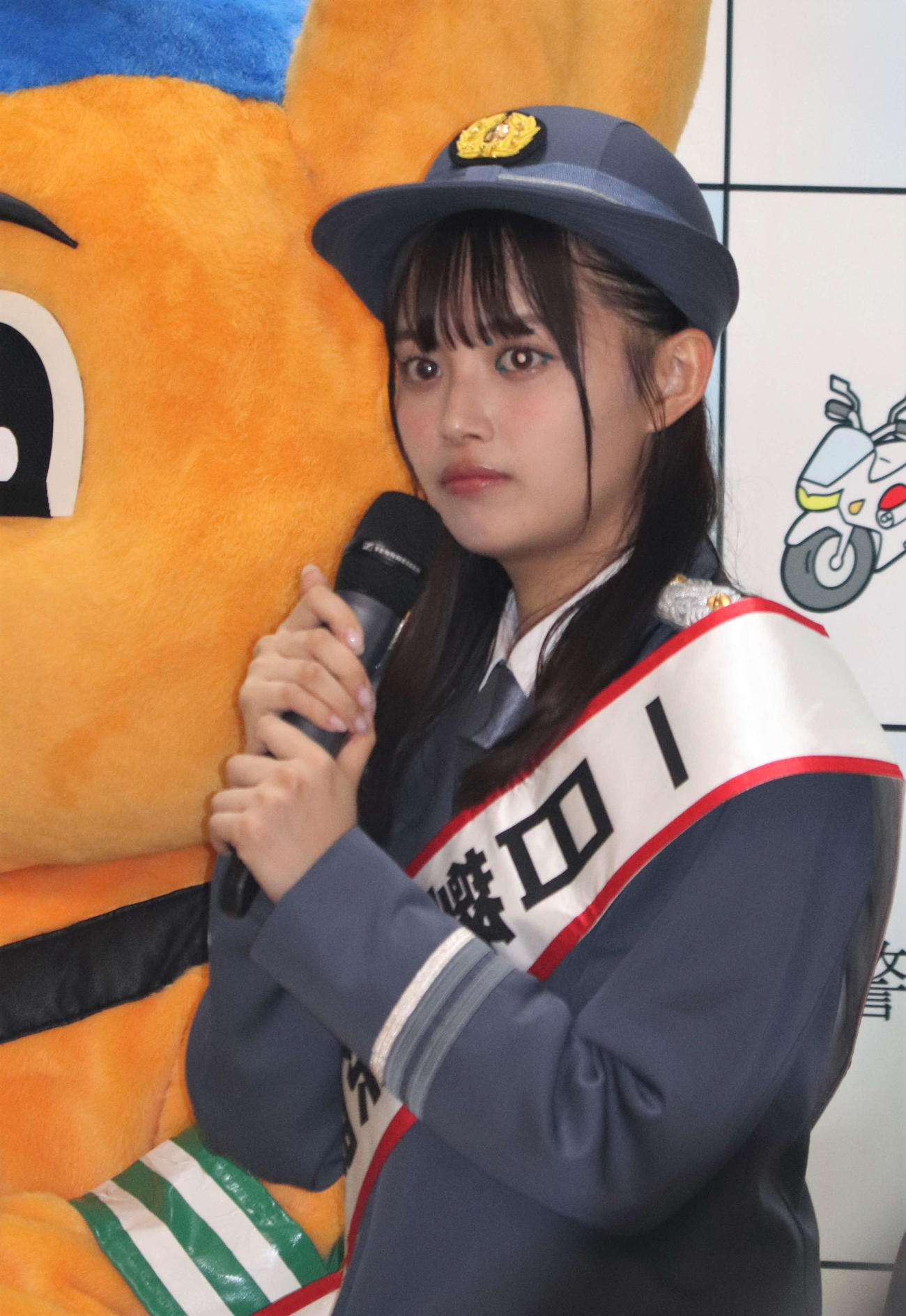 「丸の内地域安全のつどい」に出席し、一日警察署長を務めた森日菜美（撮影・加藤理沙）