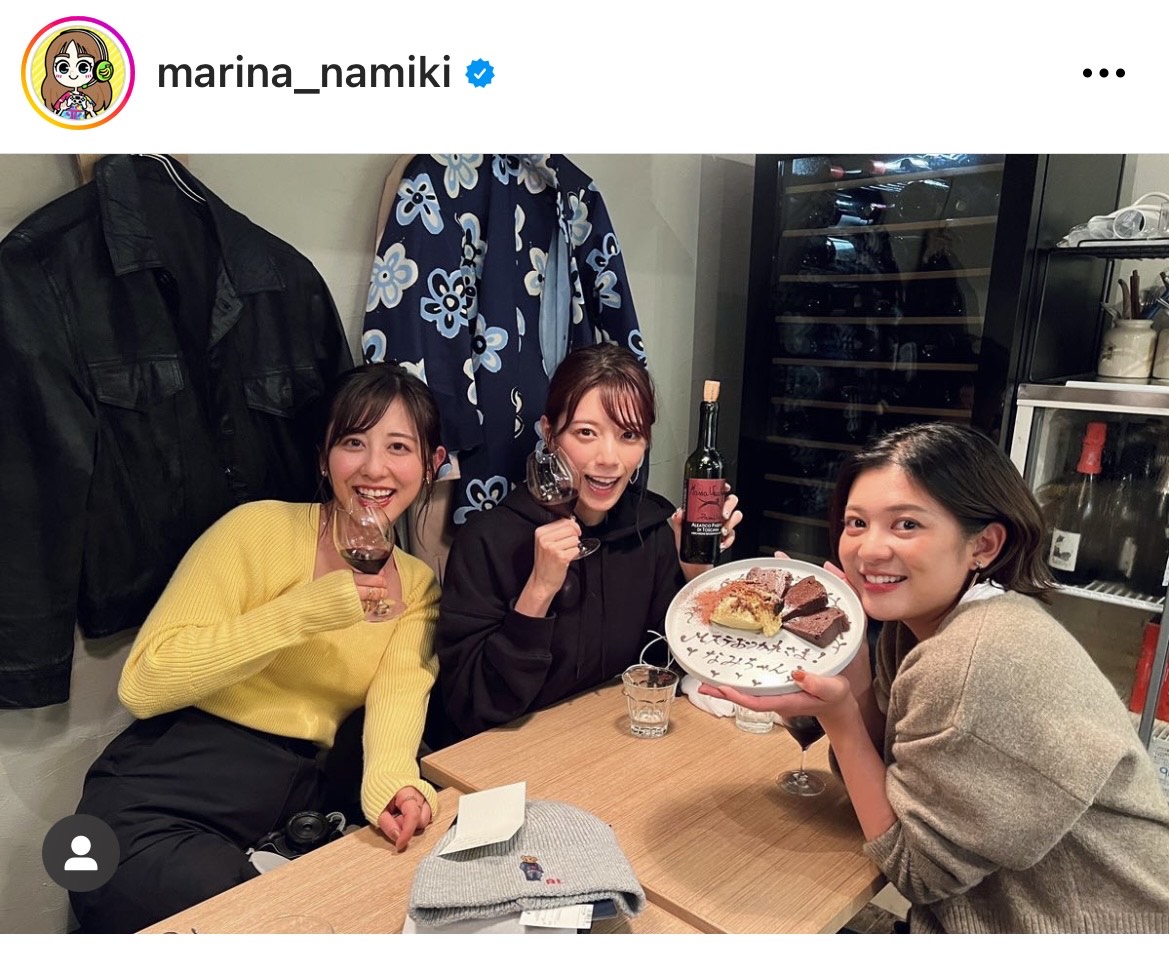 テレビ朝日並木万里菜アナウンサーのインスタグラムより