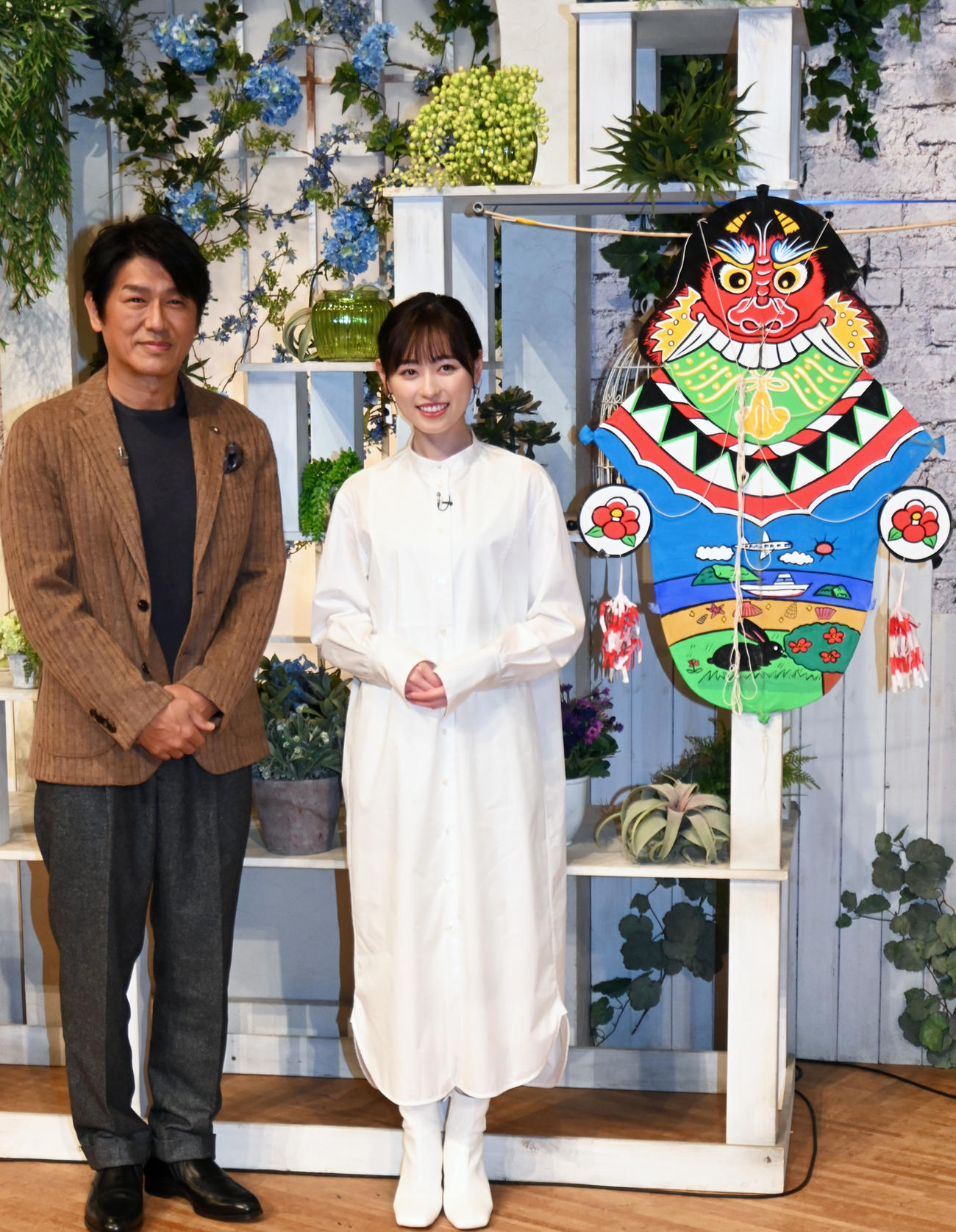 取材会に出席し高橋克典（左）、福原遥（撮影・松浦隆司）