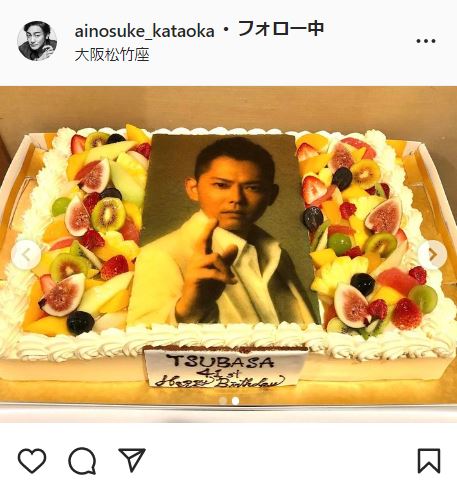 今井翼の誕生日ケーキ（片岡愛之助のインスタグラムより）