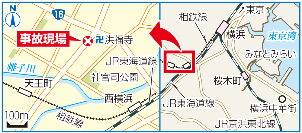 仲本工事の事故現場地図