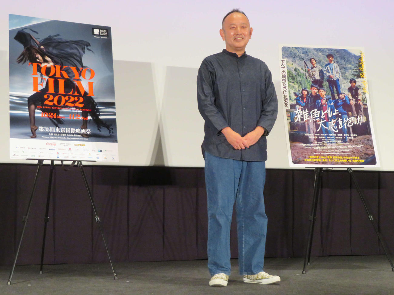 「雑魚どもよ　大志を抱け」ワールドプレミアに登壇した足立紳監督（撮影・村上幸将）