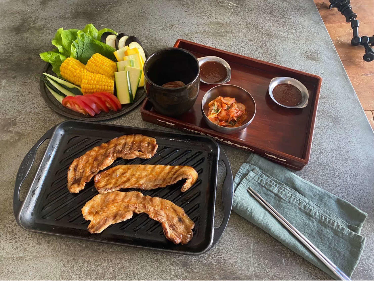 撮影現場ではらさんがフードコーディネートした料理
