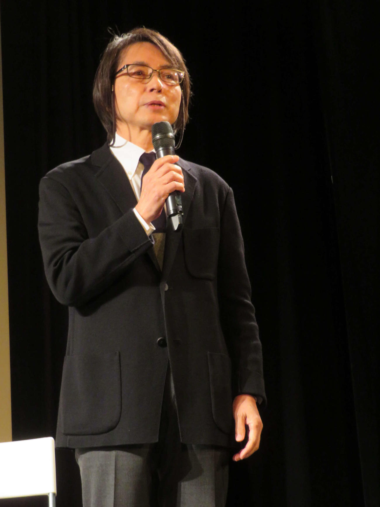 映画「宮松と山下」ティーチイン付き上映会に登壇した佐藤雅彦監督（撮影・村上幸将）