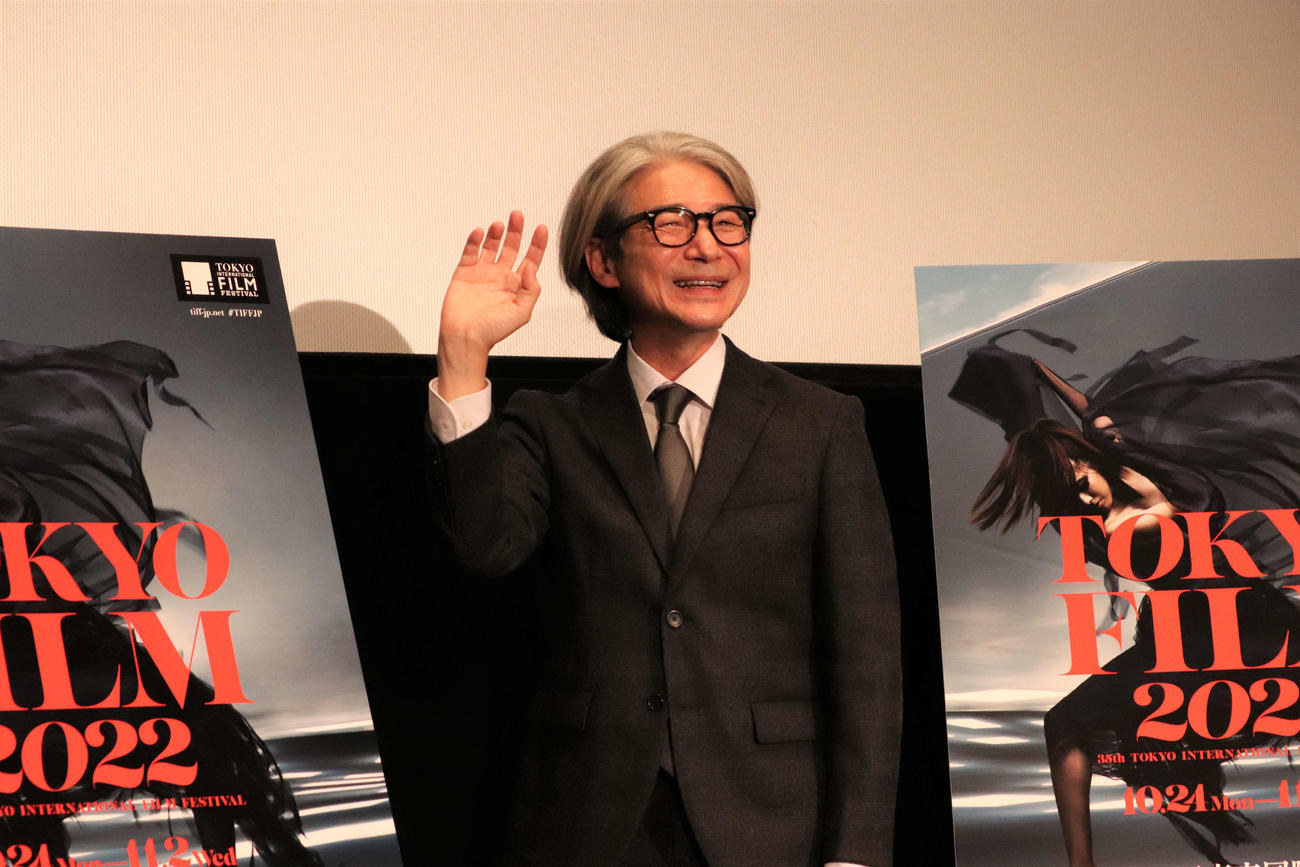 東京国際映画祭「黒澤明の愛した映画」部門に出品された、映画「晩春」トークショーで笑顔の吉岡秀隆（撮影・加藤理沙）