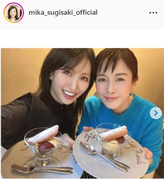 横山ルリカ（左）と誕生日祝いをした杉崎美香（杉崎美香のインスタグラムより）