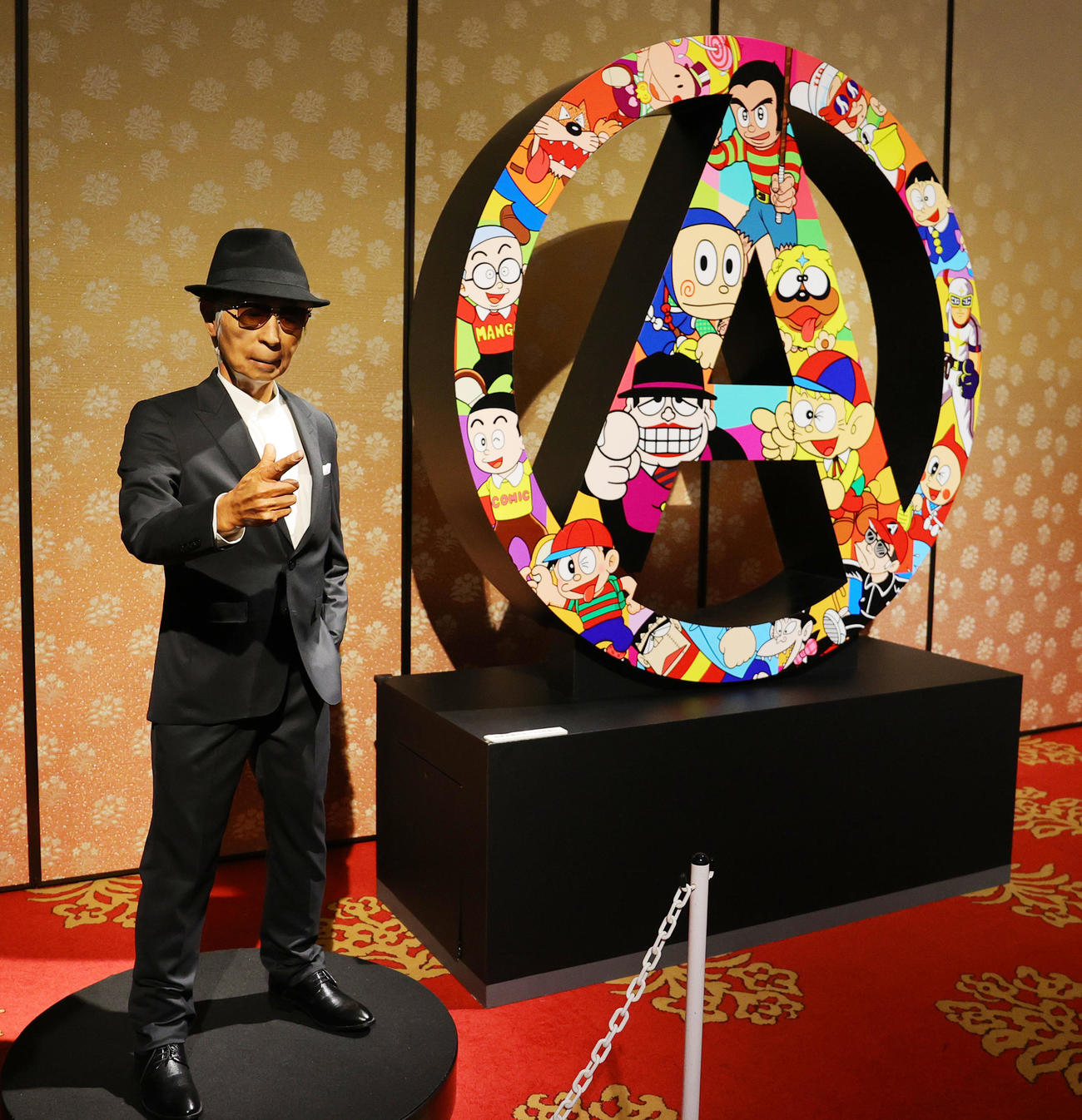 藤子不二雄Aさんのお別れの会では、ゆかりの品などの展示も行われた（撮影・野上伸悟）
