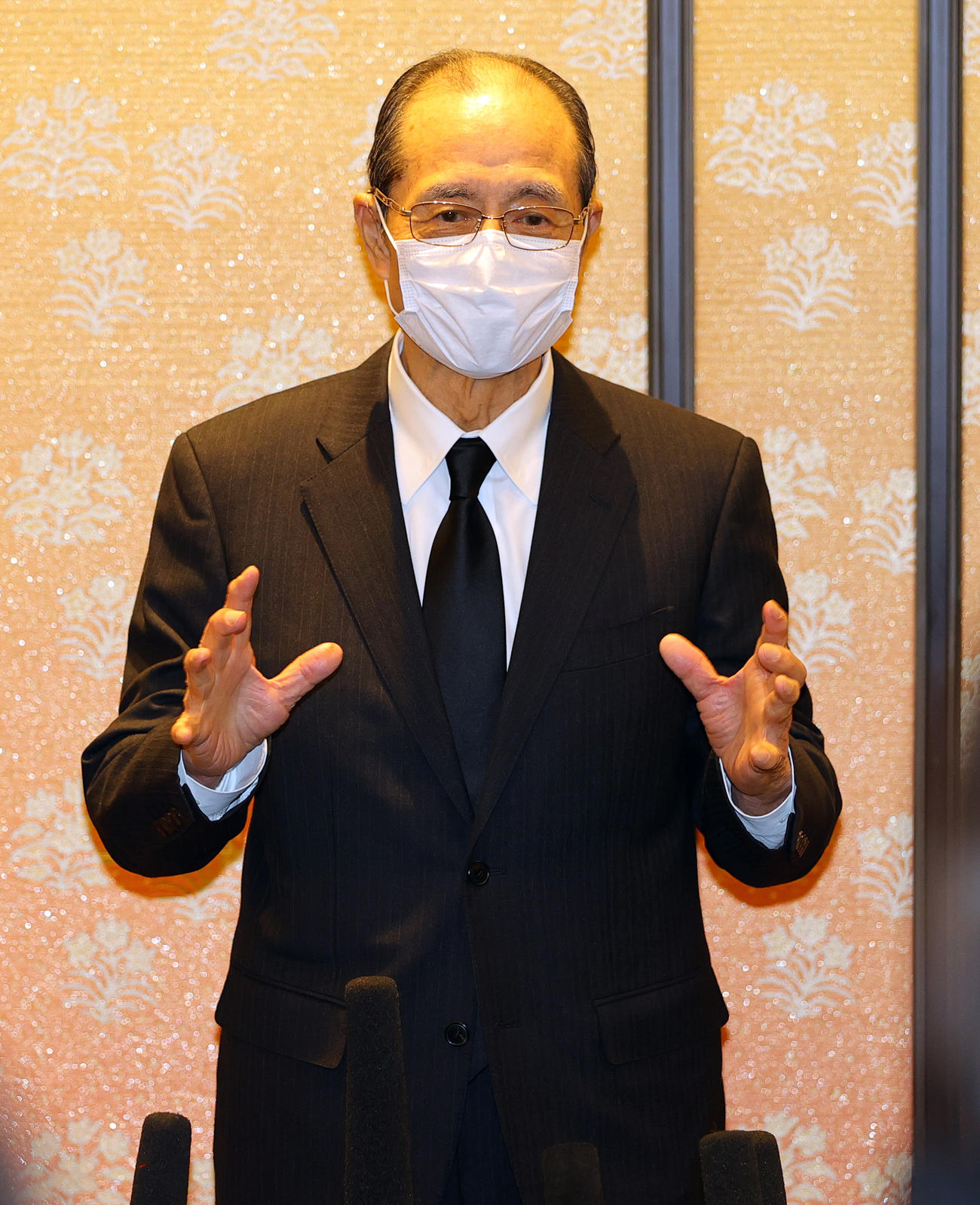 藤子不二雄Aさんのお別れの会に参列し思い出を語る王貞治氏（撮影・野上伸悟）