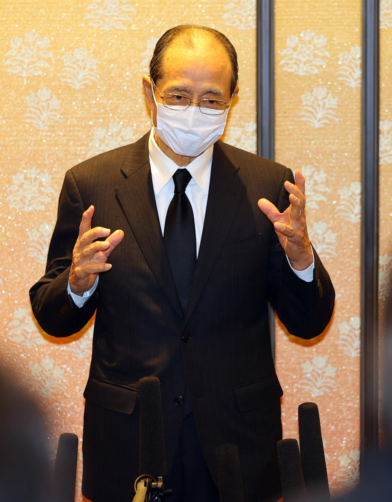 藤子不二雄Aさんのお別れの会に参列し思い出を語る王貞治氏（撮影・野上伸悟）