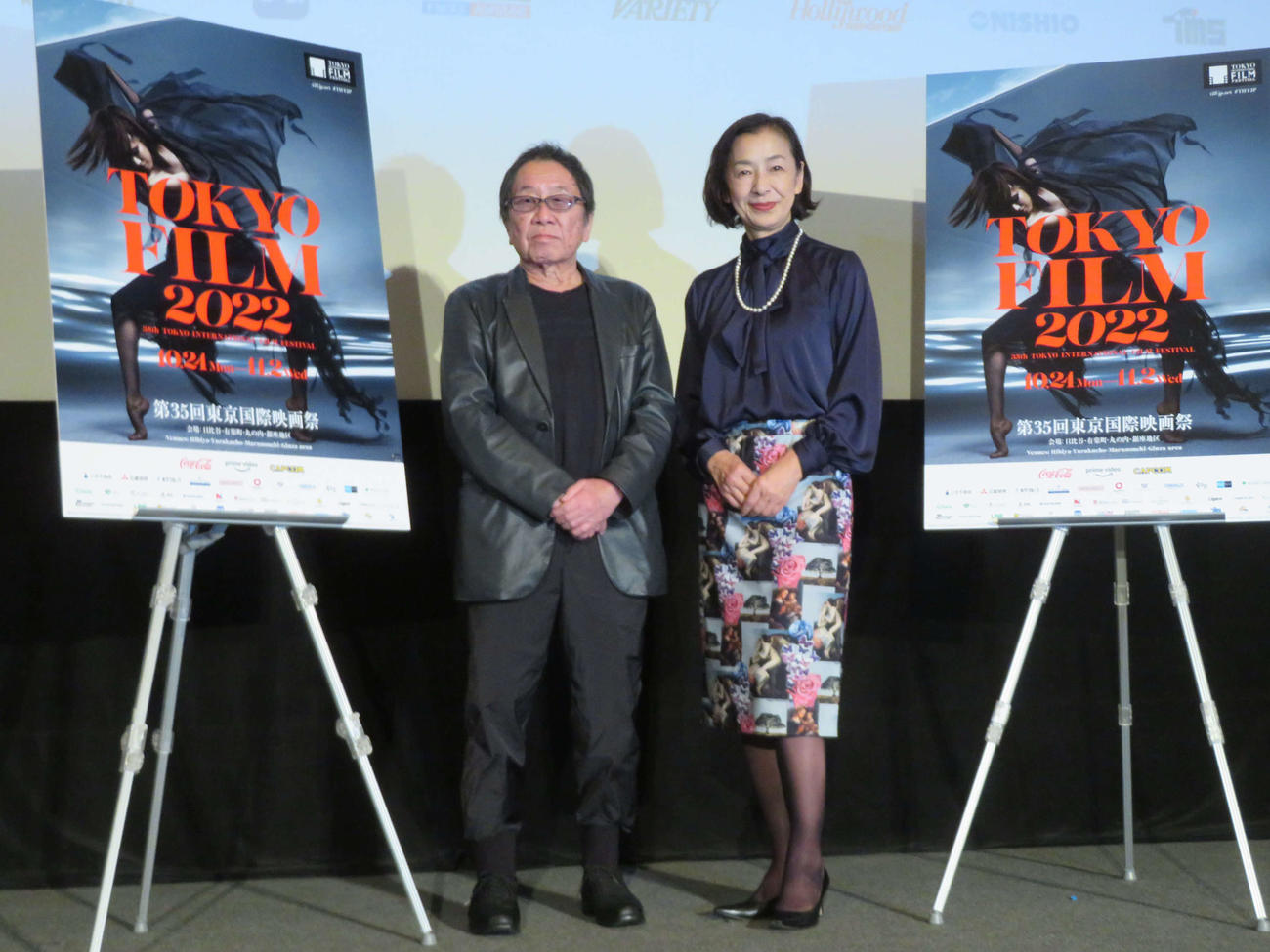 映画「DOOR」のデジタルリマスター版上映に登壇した高橋伴明監督と高橋恵子夫妻（撮影・村上幸将）