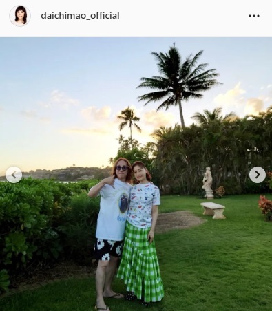 大地真央と夫の森田恭通氏とのツーショット（大地真央のインスタグラムより）