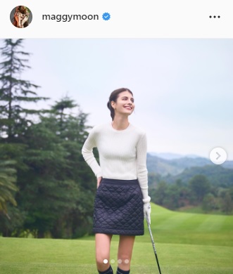 健康的な美脚を披露したマギー（マギーのインスタグラムより）