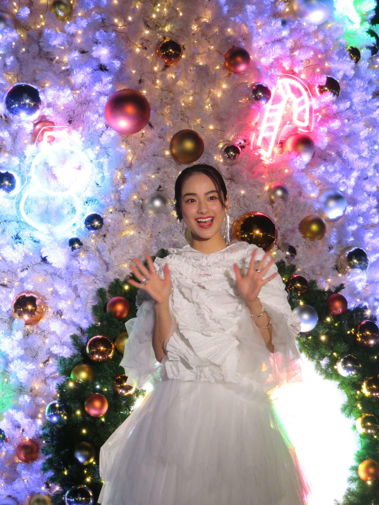 東京スカイツリーのライティング点灯セレモニーに出席した平祐奈